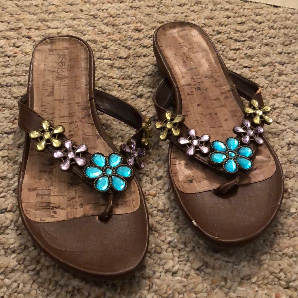 Jeweled Flower Sandals- Sbicca